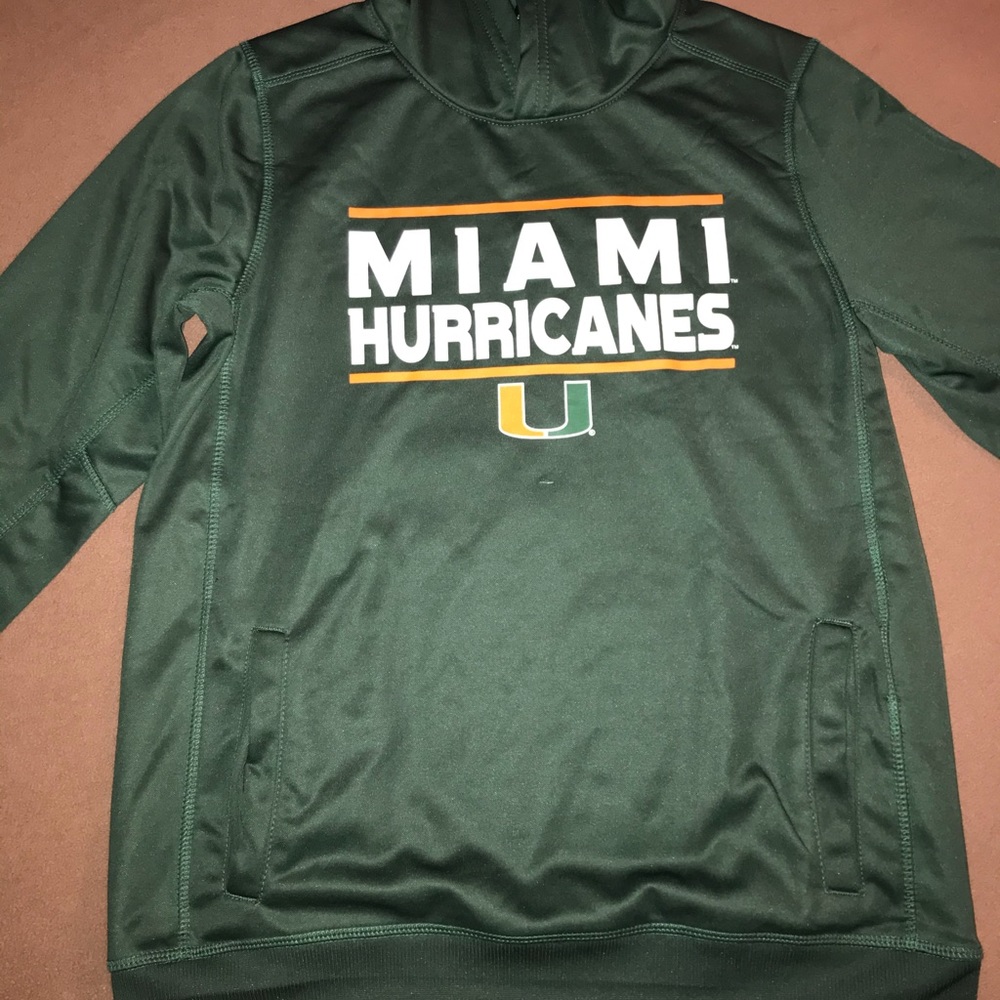Green NCAA Miami Hurricanes Hoodie